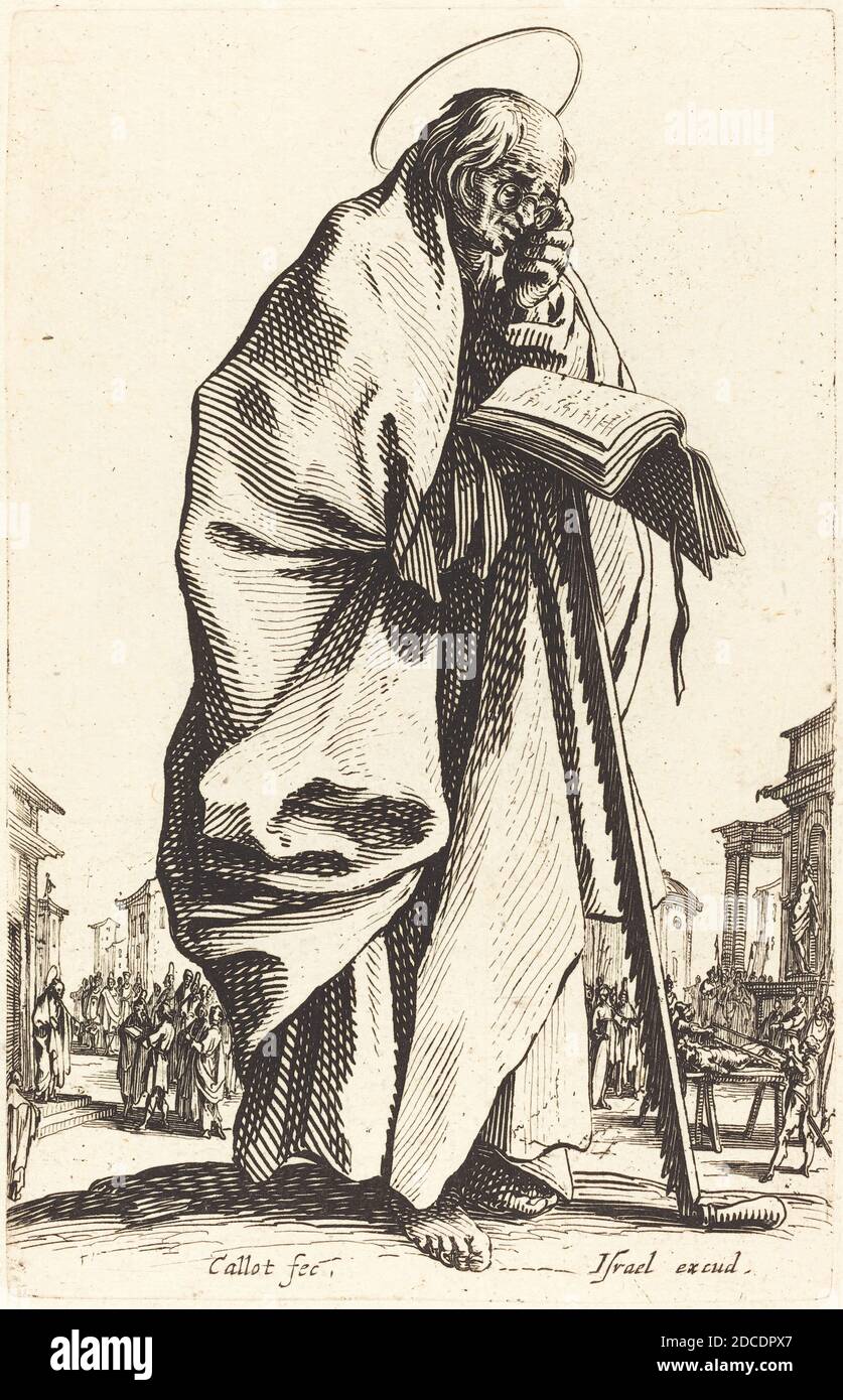 Jacques Callot, (Künstler), Französisch, 1592 - 1635, Saint Simon, The Large Apostles, (Serie), veröffentlicht 1631, Radierung Stockfoto