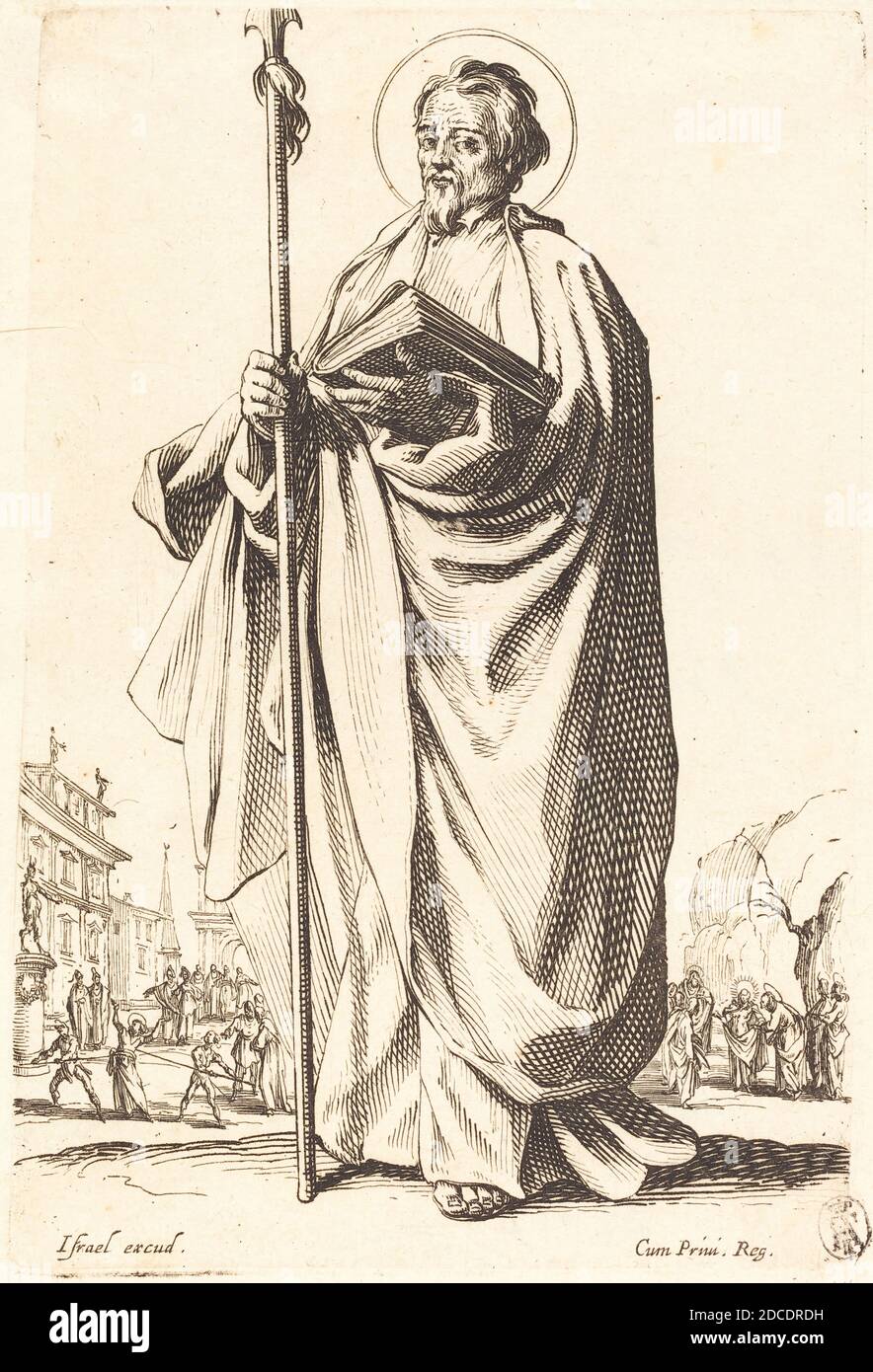 Jacques Callot, (Künstler), Französisch, 1592 - 1635, St. Thomas, die großen Apostel, (Serie), veröffentlicht 1631, Radierung Stockfoto