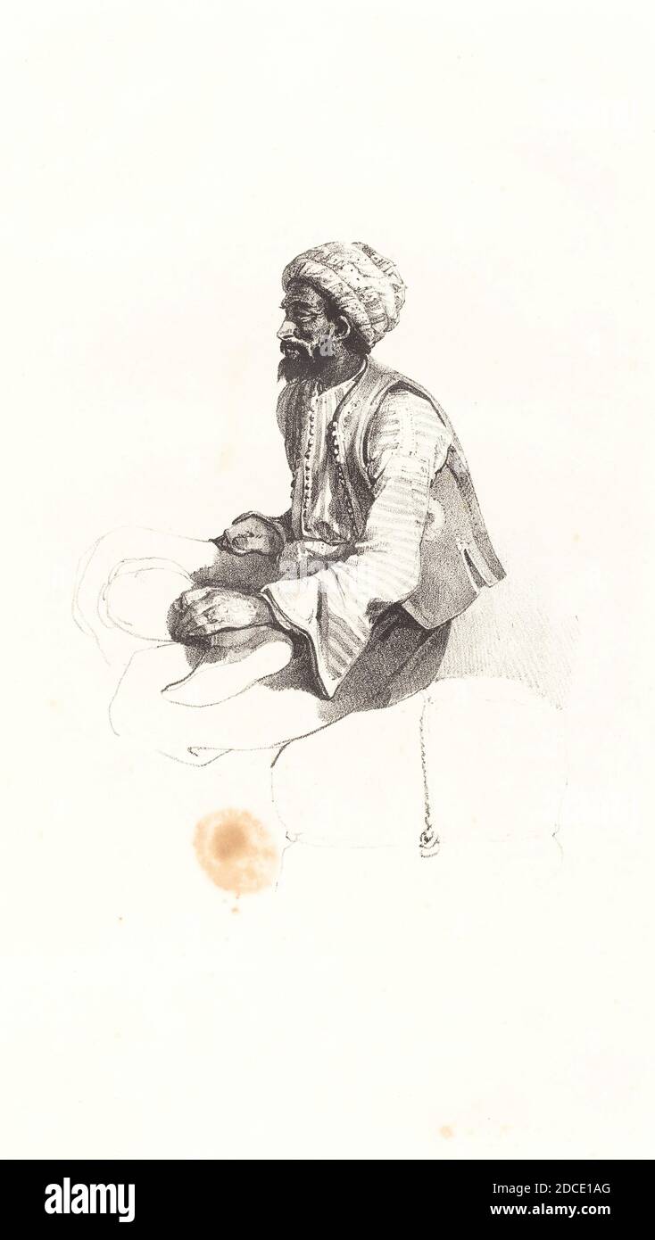 Nicolas-Toussaint Charlet, (Künstler), französisch, 1792 - 1845, sitzender Türke, 1825, Lithographie Stockfoto