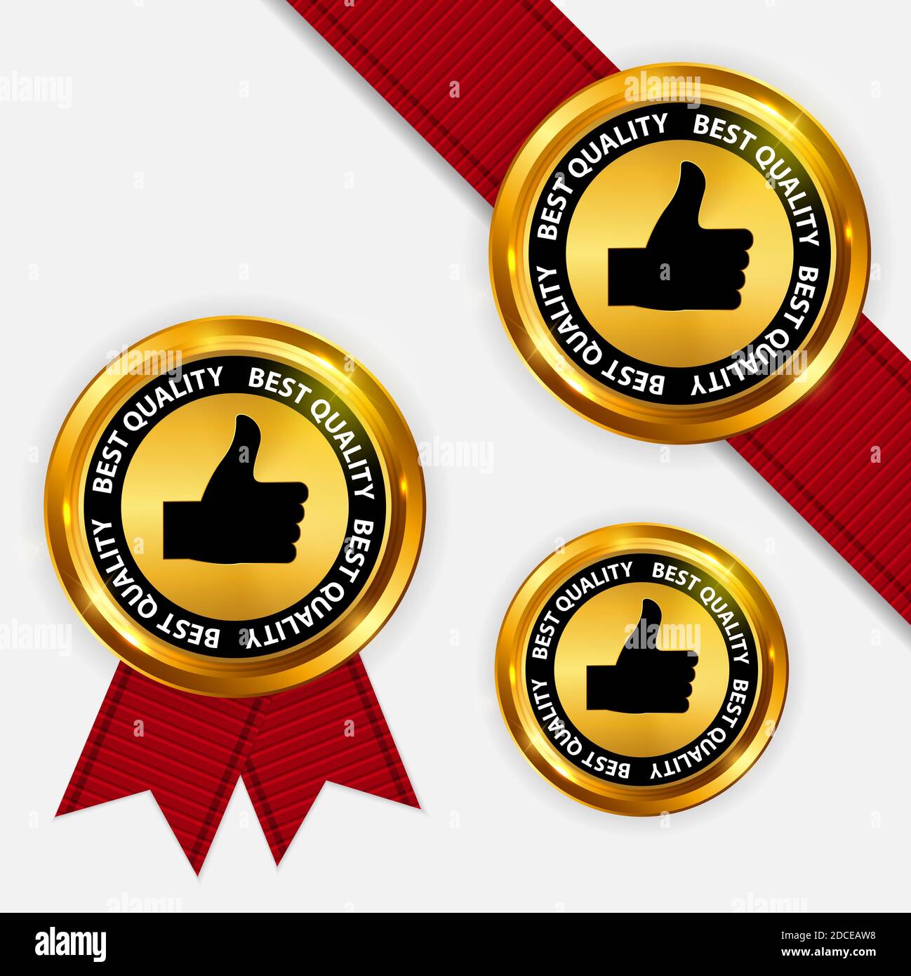 Gold Label Beste Qualität. Abbildung Stockfoto