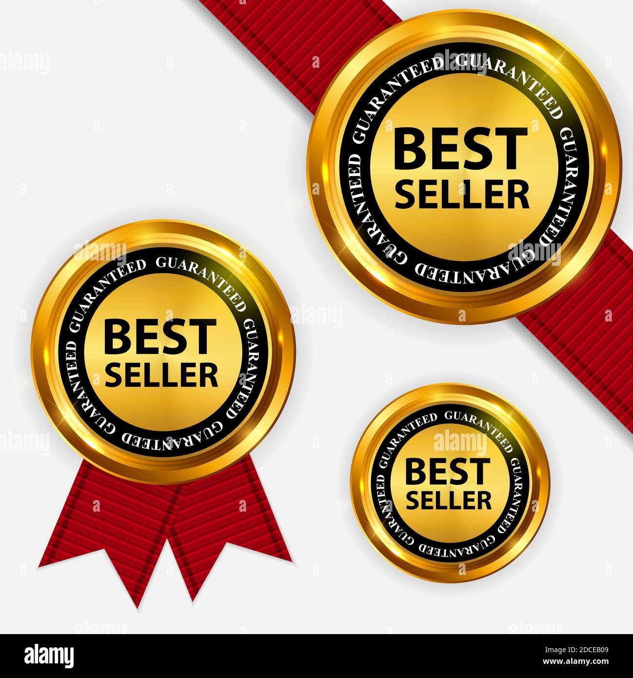 Best Seller Collection Set Label. Abbildung Stockfoto