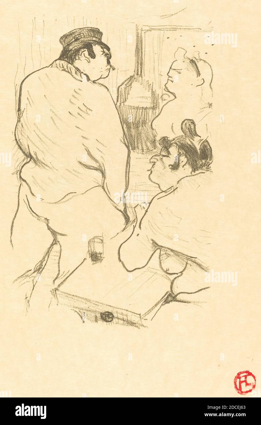 Henri de Toulouse-Lautrec, (Künstler), französisch, 1864 - 1901, Terror of Grenelle (La terreur de Grenelle), 1894, Lithographie in grün-schwarz auf japanischem Papier Stockfoto