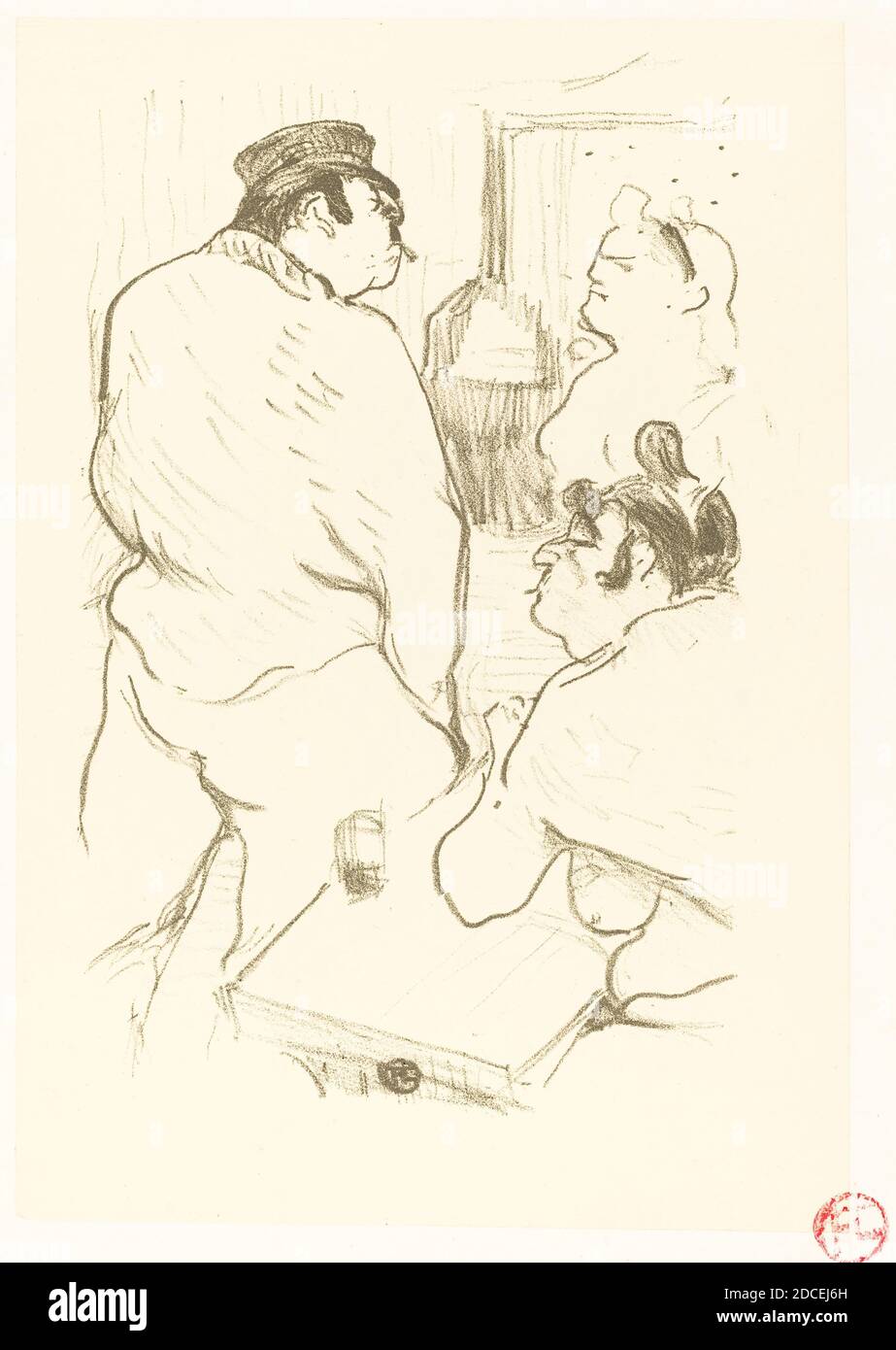 Henri de Toulouse-Lautrec, (Künstler), französisch, 1864 - 1901, Terror of Grenelle (La terreur de Grenelle), 1894, Lithographie in grün-schwarz auf China-Papier Stockfoto