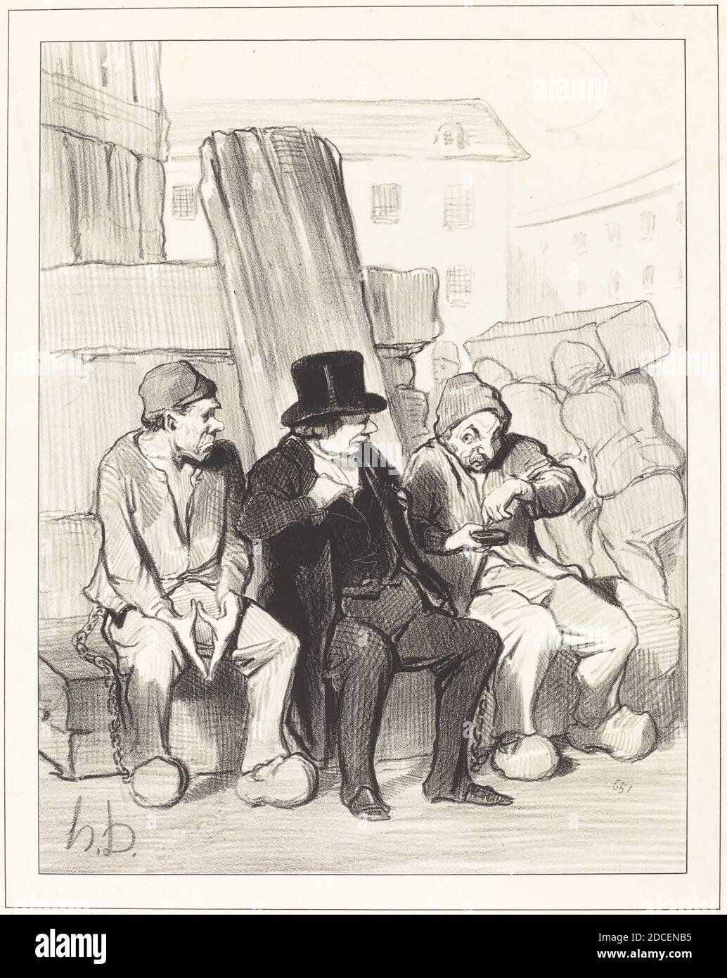 Honoré Daumier, (Künstler), französisch, 1808 - 1879, Ainsi donc, mon ami, a vingt-deux ans..., Les Philantropes du jour: pl. 12, (Serie), 1844, Lithographie Stockfoto