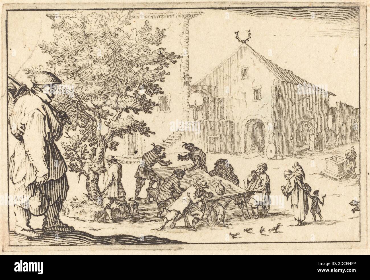 Jacques Callot, (Künstler), Französisch, 1592 - 1635, Taverne, Capricci (Florenz-Serie), (Serie), c. 1617, Ätzen Stockfoto