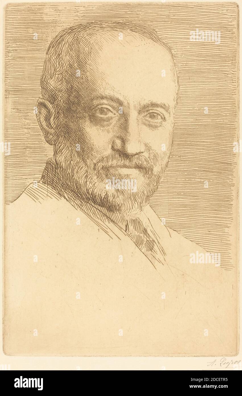 Alphonse Legros, (Künstler), französisch, 1837 - 1911, C.J. Knowles, 2. Platte, Radierung in dunkelbrauner Tinte Stockfoto