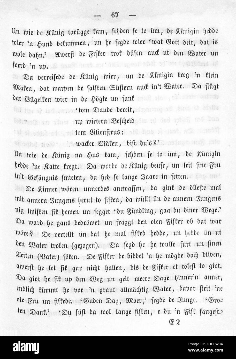 Kinder und Hausmärchen (Grimm) 1850 II 067. Stockfoto