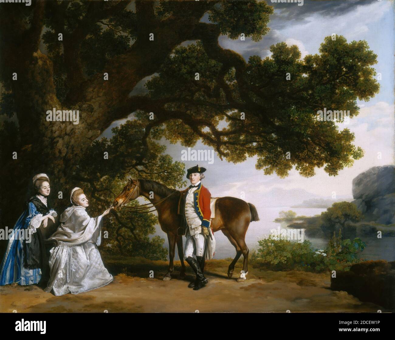 George Stubbs, (Künstler), Brite, 1724 - 1806, Captain Samuel Sharpe Pocklington mit seiner Frau Pleasance und möglicherweise seiner Schwester Frances, 1769, Öl auf Leinwand, insgesamt: 100.2 x 126.6 cm (39 7/16 x 49 13/16 Zoll), gerahmt: 120.7 x 146.4 x 7.6 cm (47 1/2 x 57 5/8 x 3 Zoll Stockfoto
