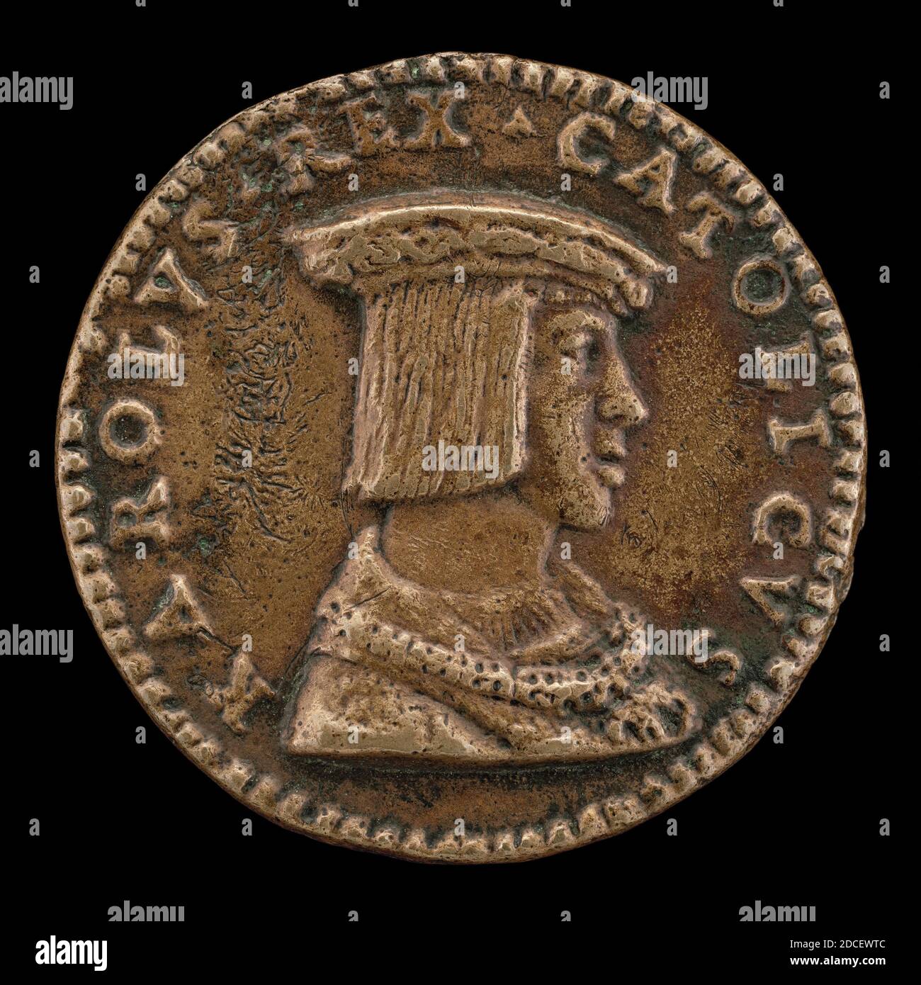 Giovanni Maria Pomedelli, (Künstler), Veronese, 1478/1479 - 1537, Karl V., 1500-1558, König von Spanien 1516-1556, Kaiser des Heiligen Römischen Reiches 1519, Bronze/Doppelgeschlagen, Gesamtdurchmesser: 3.47 cm (1 3/8 Zoll), Bruttogewicht: 16.28 gr (0.036 lb.), Achse: 11:00 Stockfoto