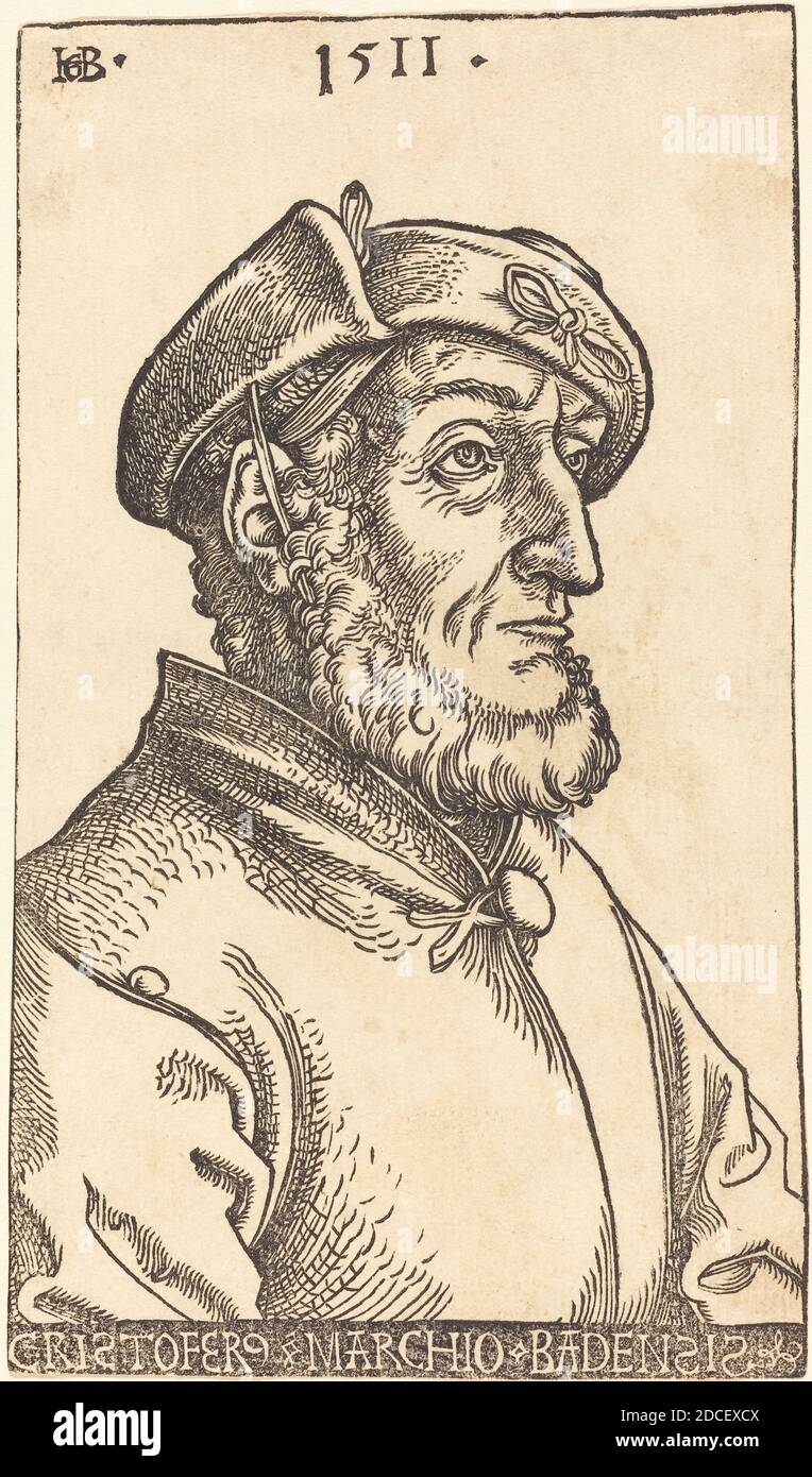 Hans Baldung Grien, (Künstler), deutsch, 1484/1485 - 1545, Christopher, Markgraf von Baden, 1511, Holzschnitt Stockfoto