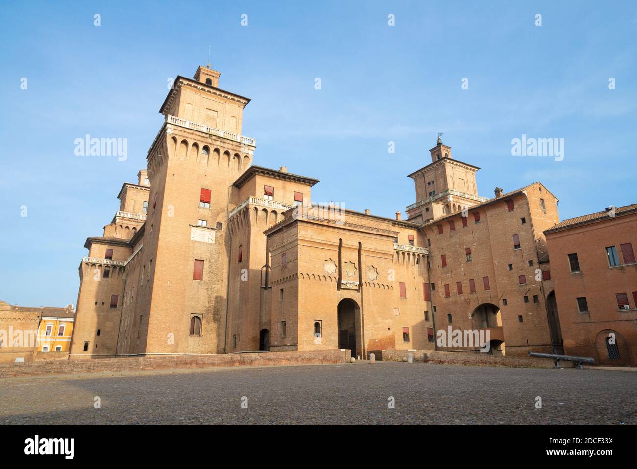 Ferrara - Das Schloss Castello Estense Stockfoto