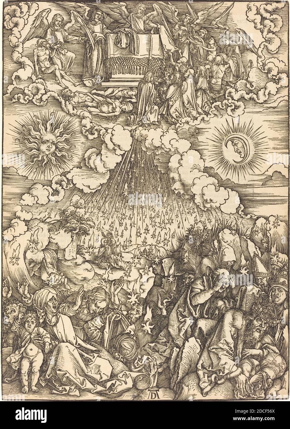 Albrecht Dürer, (Künstler), Deutsch, 1471 - 1528, die Eröffnung der Fünften und Sechsten Siegel, die Apokalypse, (Serie), wahrscheinlich c. 1496/1498, Holzschnitt Stockfoto