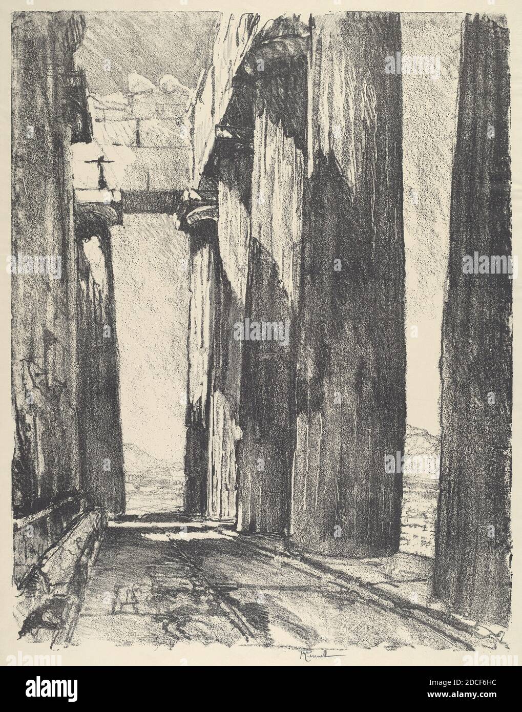 Joseph Pennell, (Künstler), Amerikaner, 1857 - 1926, The Portico of the Parthenon, Land of Temples, (Serie), 1913, Lithographie Stockfoto