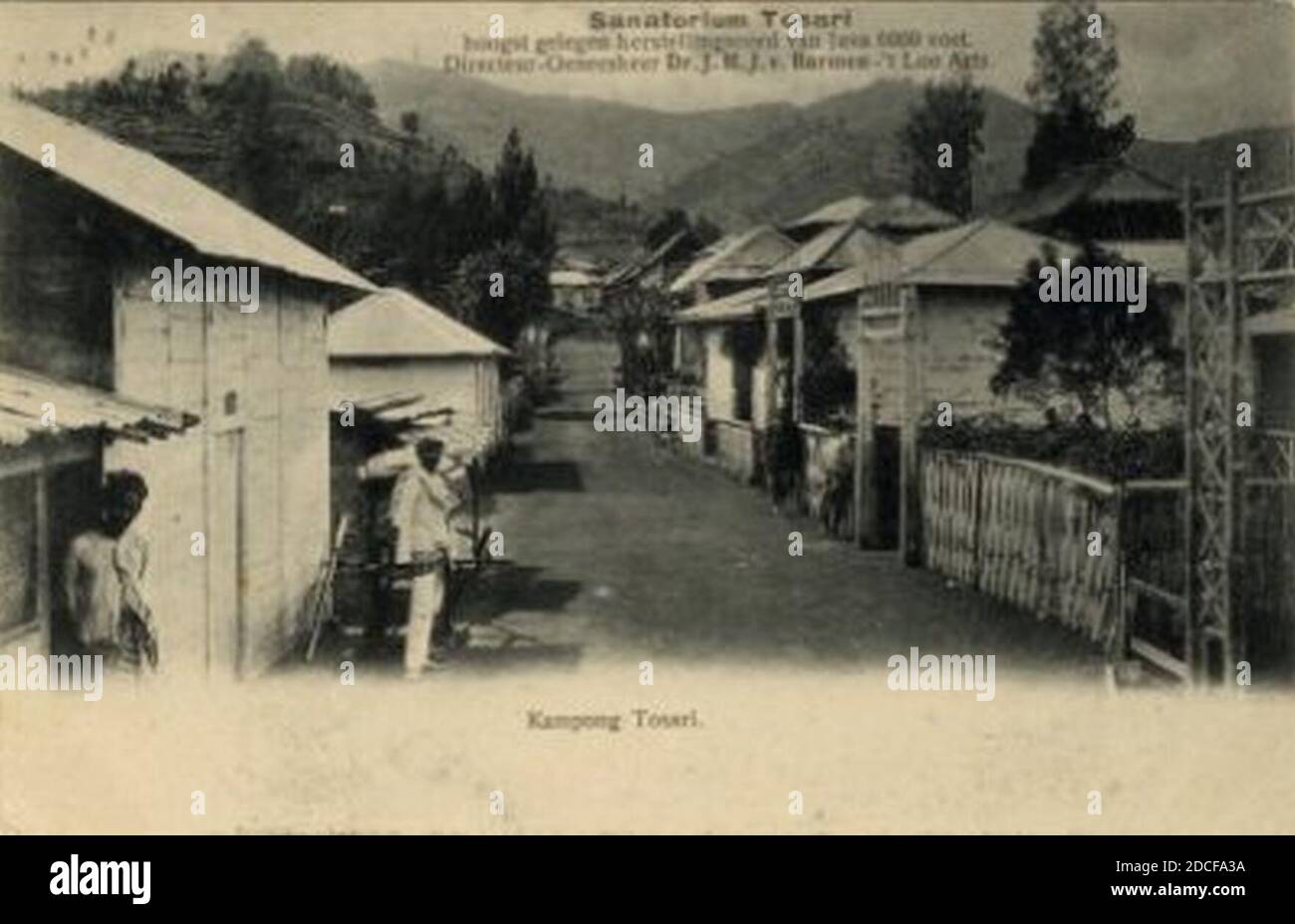 - Nijland J.M.CHS. Societeit Straat Soerabaia Soerabaja - Kampong Tosari - 1890 - 1910. Stockfoto