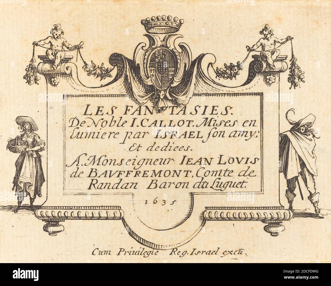 Jacques Callot, (Künstler), französisch, 1592 - 1635, Titelseite für 'die Fantasien', die Fantasien, (Serie), wahrscheinlich 1634, Radierung Stockfoto