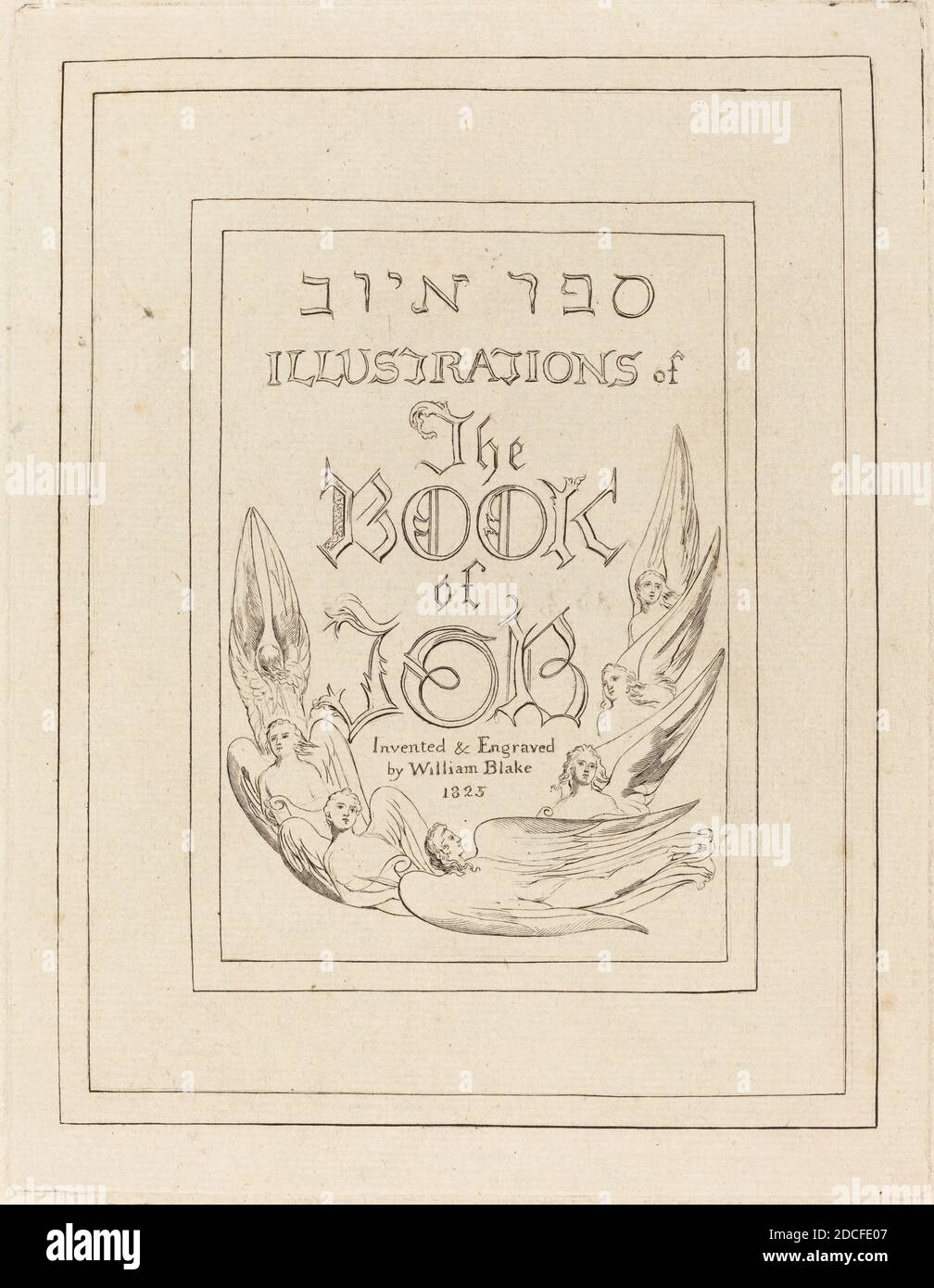 William Blake, (Künstler), britisch, 1757 - 1827, Titelseite der gravierten Illustrationen zum Buch Hiob, Buch Hiob, (Serie), 1825, Gravur Stockfoto