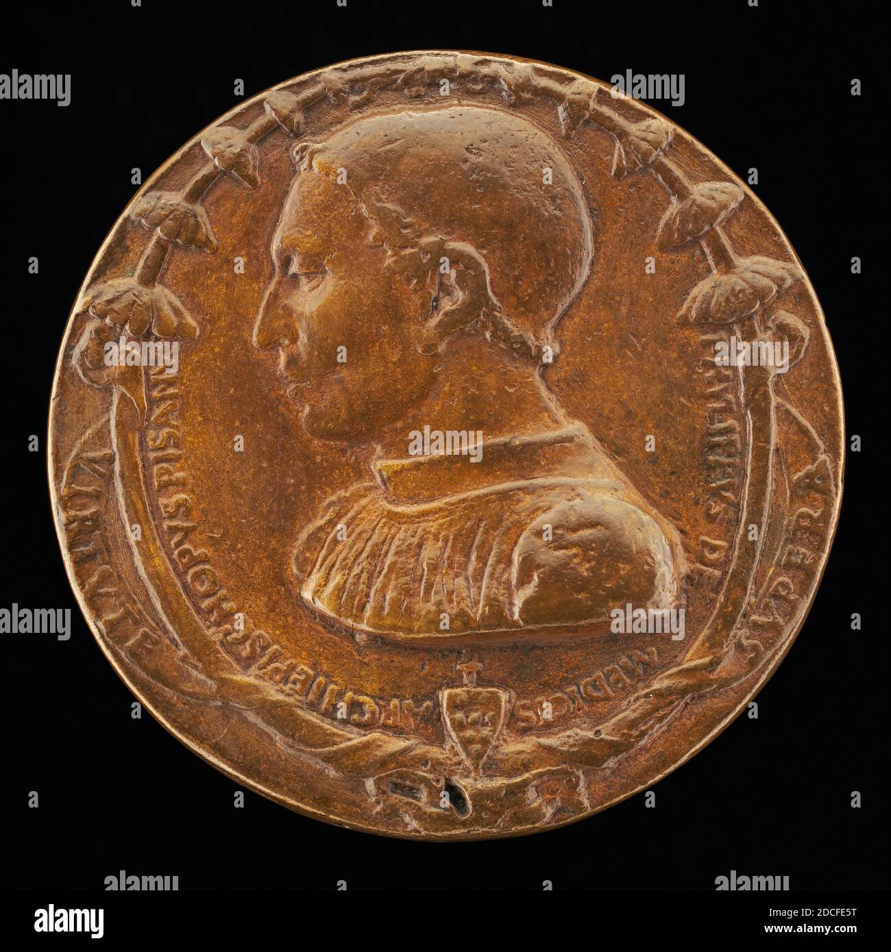 Bertoldo di Giovanni, (Künstler), Florentine, c. 1430/1440 - 1491, Filippo de' Medici, Erzbischof von Pisa, 1462-1474, Bronze, Gesamtdurchmesser: 5.5 cm (2 3/16 in.), Bruttogewicht: 80.17 gr (0.177 lb.), Achse: 12:00 Stockfoto