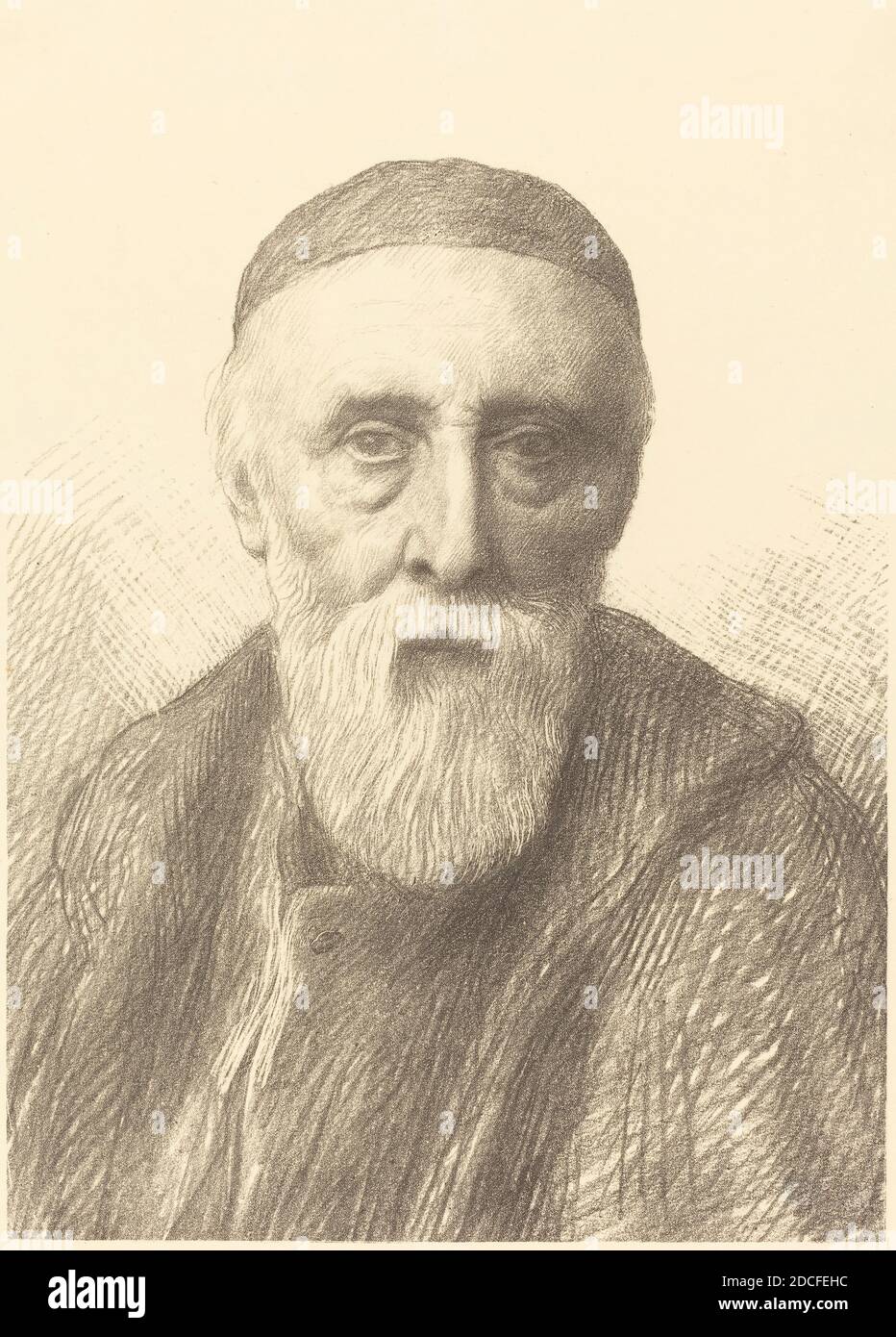 Alphonse Legros, (Künstler), französisch, 1837 - 1911, G.F. Watt, R.A., 2. Platte, Transferlithographie Stockfoto