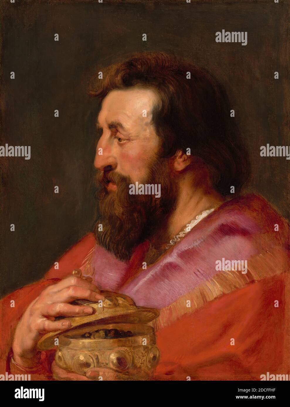 Sir Peter Paul Rubens, (Maler), Flämisch, 1577 - 1640, Kopf eines der drei Könige: Melchior, der assyrische König, c. 1618, Öl auf Leinwand übertragen, insgesamt: 66.8 x 51.5 cm (26 5/16 x 20 1/4 Zoll), gerahmt: 90.8 x 75.6 cm (35 3/4 x 29 3/4 Zoll Stockfoto