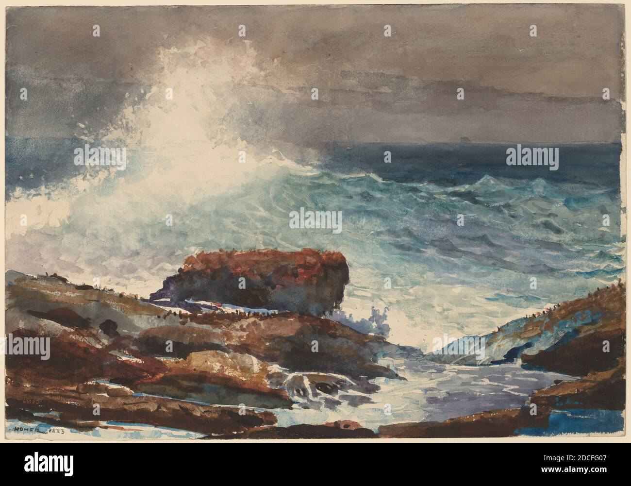 Winslow Homer, (Künstler), Amerikaner, 1836 - 1910, Incoming Tide, Scarboro, Maine, 1883, Aquarell auf Wove-Papier, insgesamt: 38.1 x 54.8 cm (15 x 21 9/16 Zoll Stockfoto