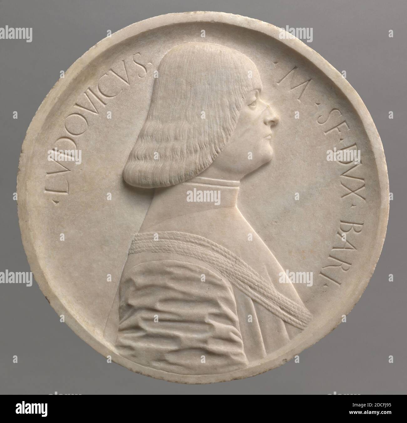 Benedetto Briosco, (Bildhauer), Lombard, aktiv 1477 - nach 1514, Lodovico Sforza, Herzog von Bari, Anfang der 1490er Jahre, Marmor, Durchmesser: 60.96 cm (24 in Stockfoto