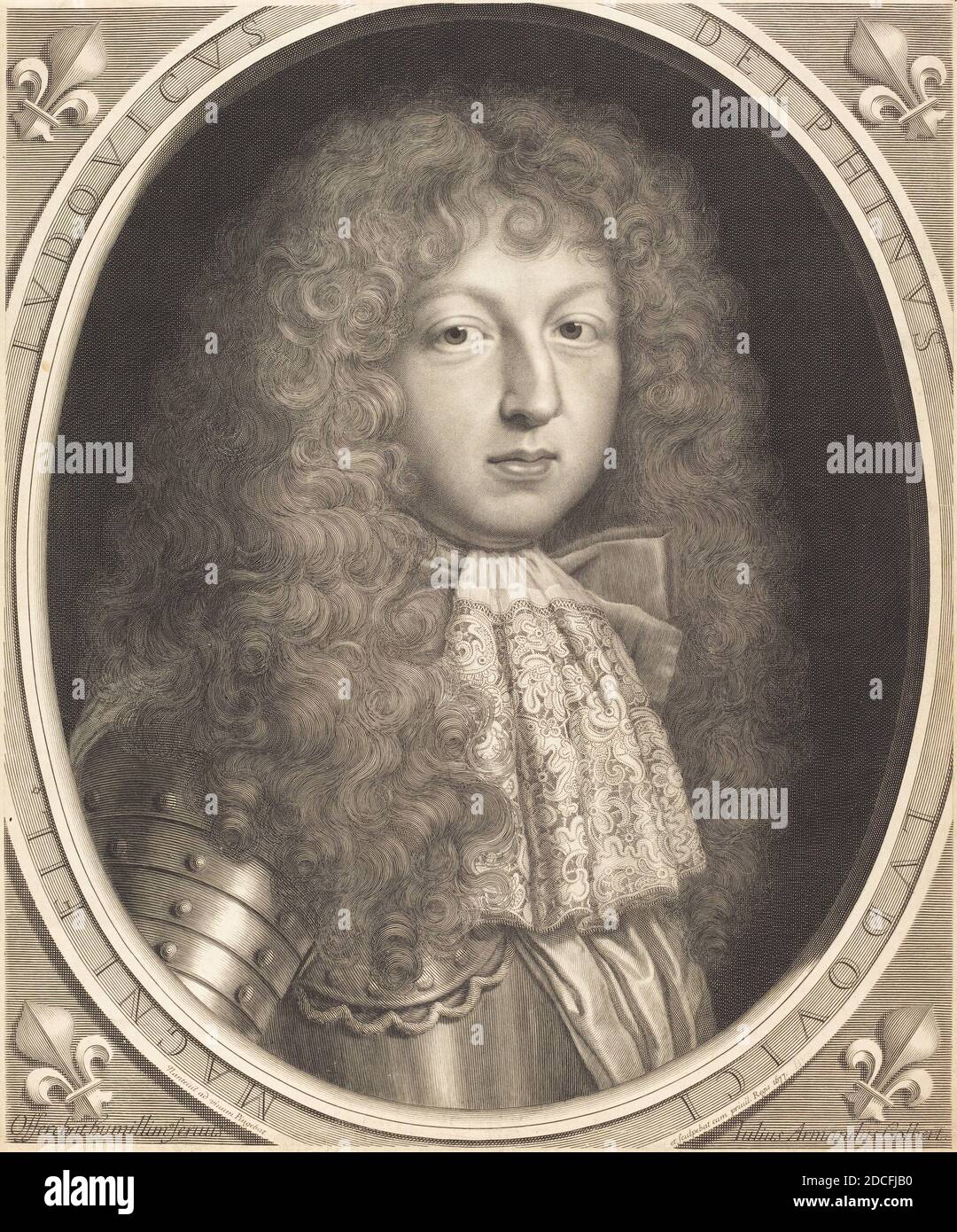 Robert Nanteuil, (Künstler), französisch, 1623 - 1678, Louis, Dauphin de France, 1677, Gravur Stockfoto