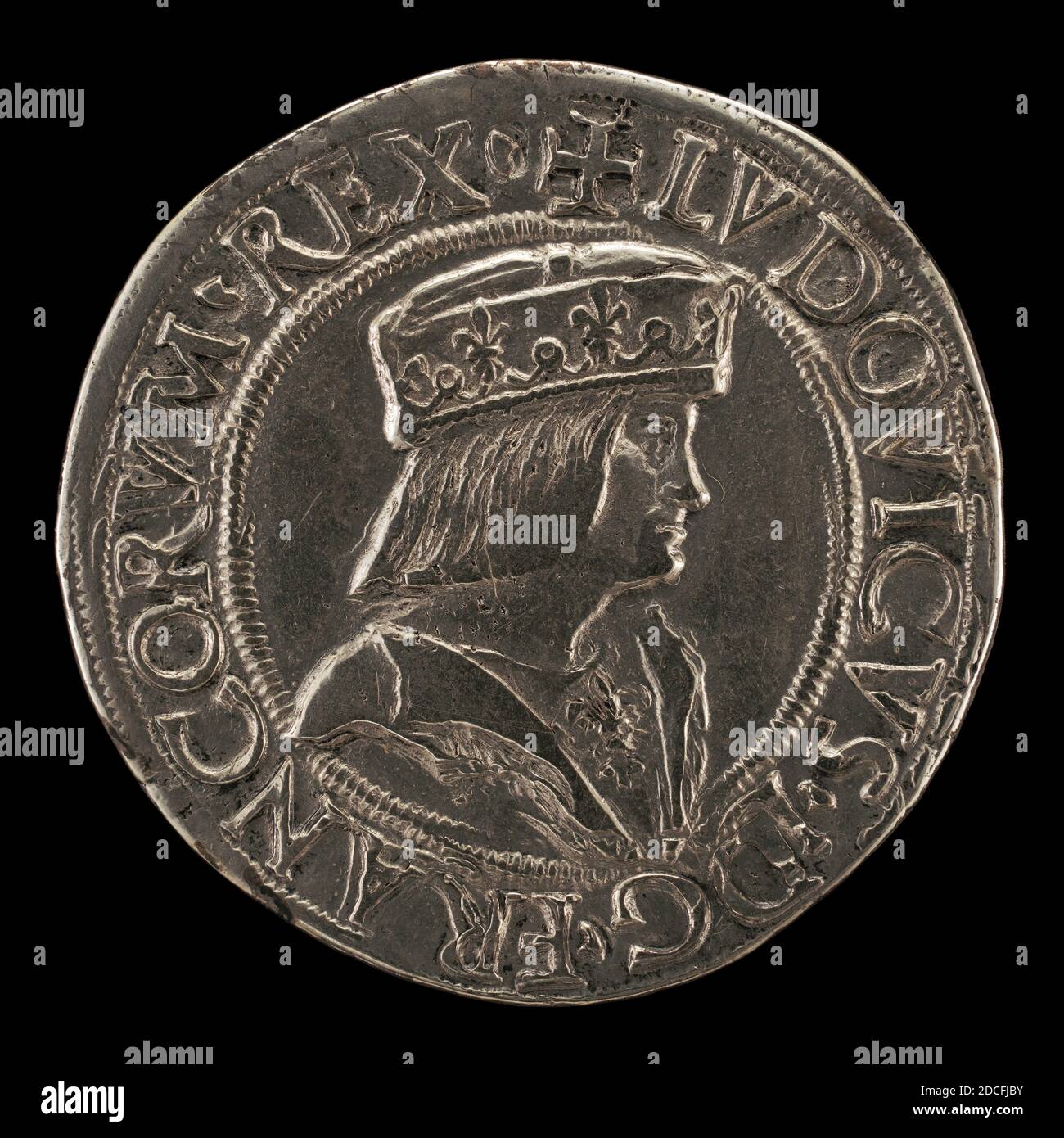 Mailänder 16. Jahrhundert, (Künstler), Ludwig XII., 1462-1515, König von Frankreich 1498, als Herzog von Mailand 1500-1513, 16. Jahrhundert, silberner Testoon/Schlag, Gesamtdurchmesser: 3 cm (1 3/16 Zoll), Bruttogewicht: 9.61 gr (0.021 lb.), Achse: 8:00 Stockfoto