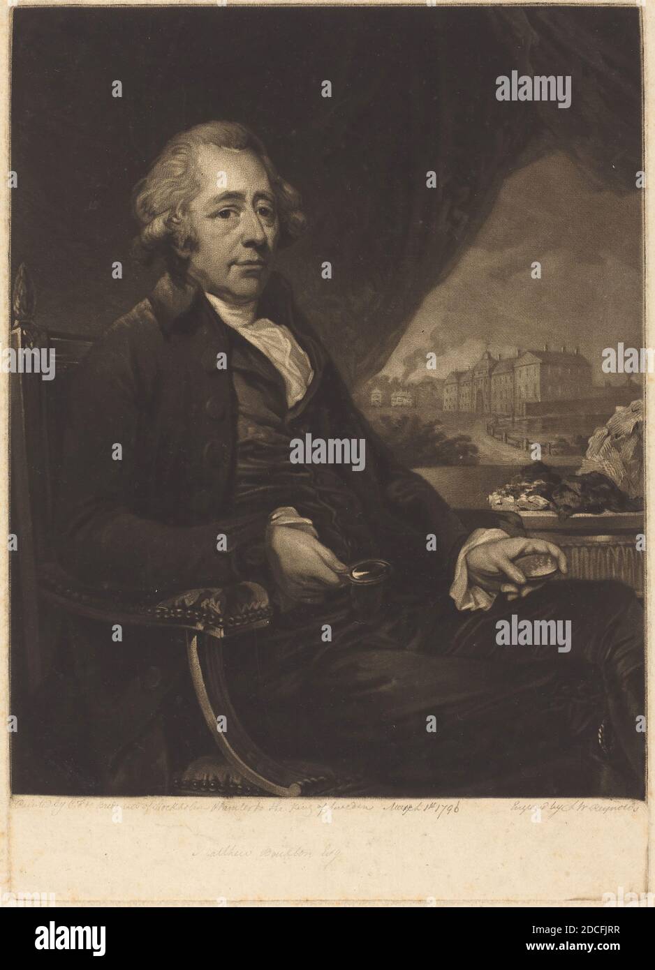 Samuel William Reynolds I, (Künstler), britisch, 1773 - 1835, Matthew Boulton, F.R.S., mezzotint Stockfoto