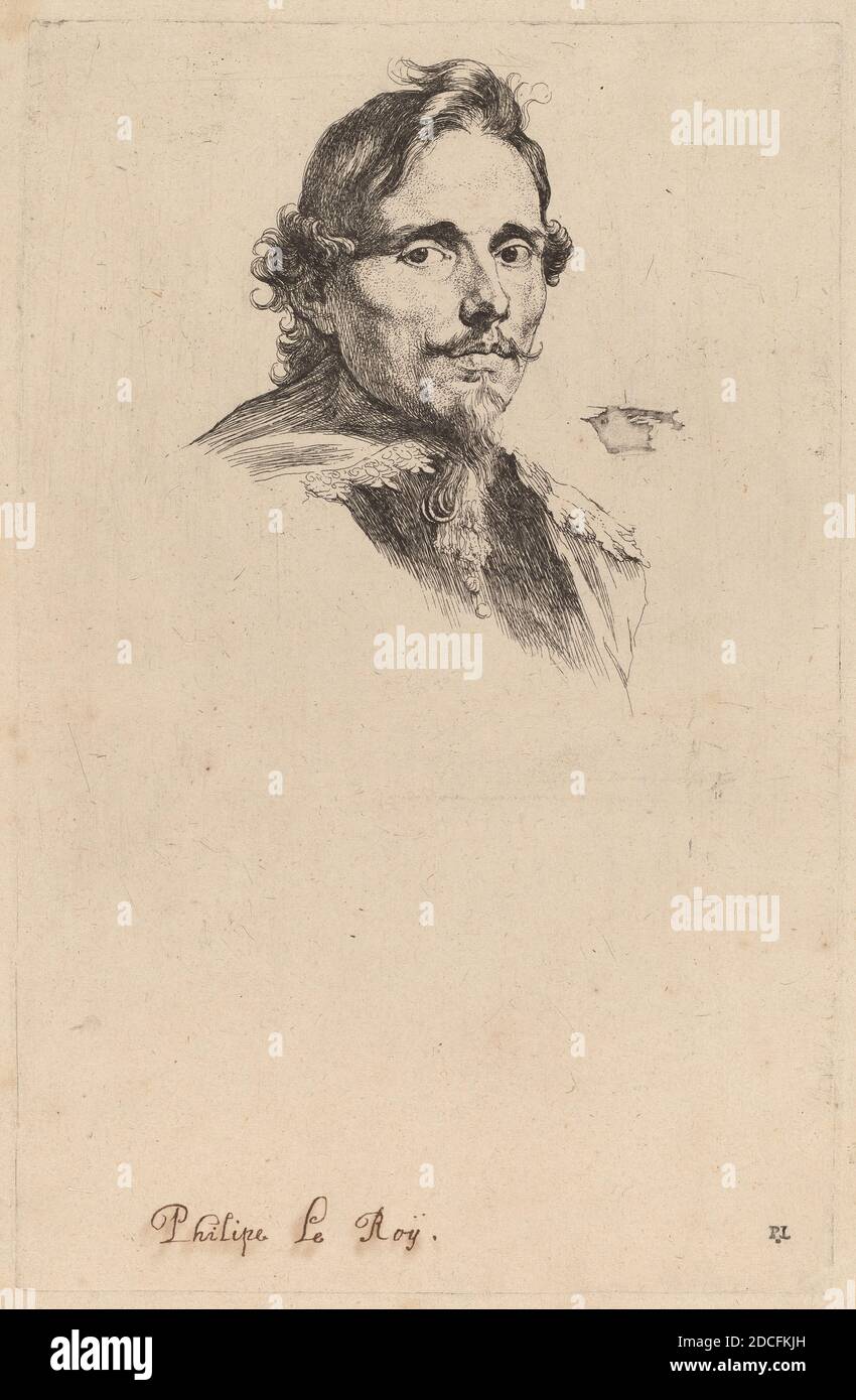 Sir Anthony van Dyck, (Künstler), Flämisch, 1599 - 1641, Philippe le Roy, Lord of Ravels, Ikonographie, (Serie), wahrscheinlich 1626/1641, Radierung, Platte: 24.3 x 15.7 cm (9 9/16 x 6 3/16 Zoll), Blatt: 26.4 x 17.7 cm (10 3/8 x 6 15/16 Zoll Stockfoto