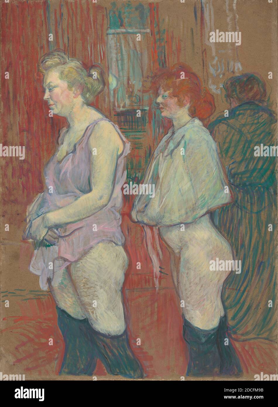 Henri de Toulouse-Lautrec, (Künstler), französisch, 1864 - 1901, Rue des Moulins, 1894, 1894, Öl auf Karton auf Holz, insgesamt: 83.5 x 61.4 cm (32 7/8 x 24 3/16 Zoll), gerahmt: 110.2 x 88.9 cm (43 3/8 x 35 Zoll Stockfoto