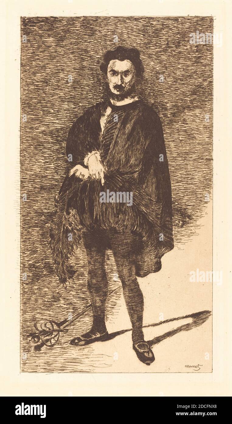 Edouard Manet, (Künstler), französisch, 1832 - 1883, der tragische Schauspieler (L'acteur tragique), 1866, Radierung Stockfoto