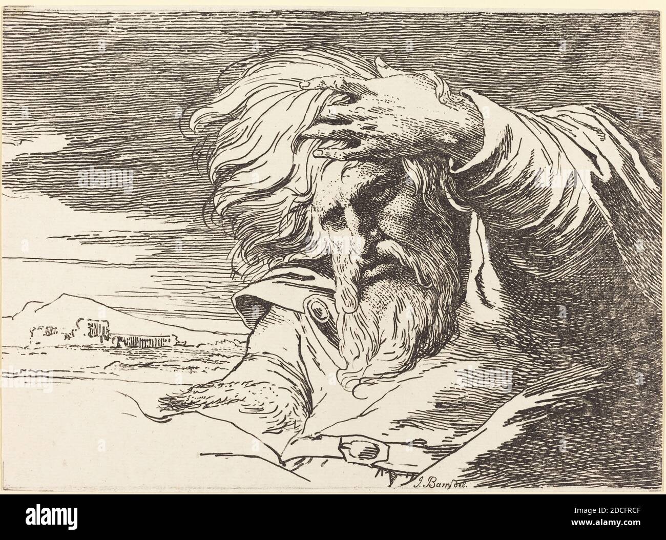 James Barry, (Künstler), Irish, 1741 - 1806, Eastern Patriarch, Exemples of Polyautography, (Serie), 1803, Pen-and-tusche Lithographie Stockfoto