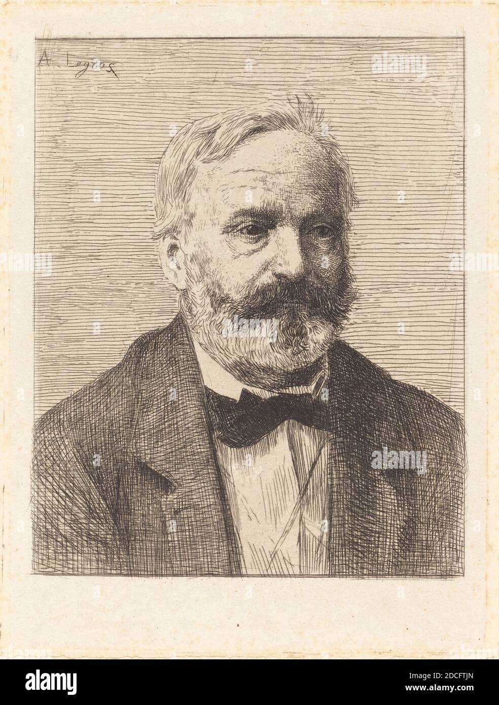 Alphonse Legros, (Künstler), französisch, 1837 - 1911, Victor Hugo, 1. Platte, Radierung Stockfoto