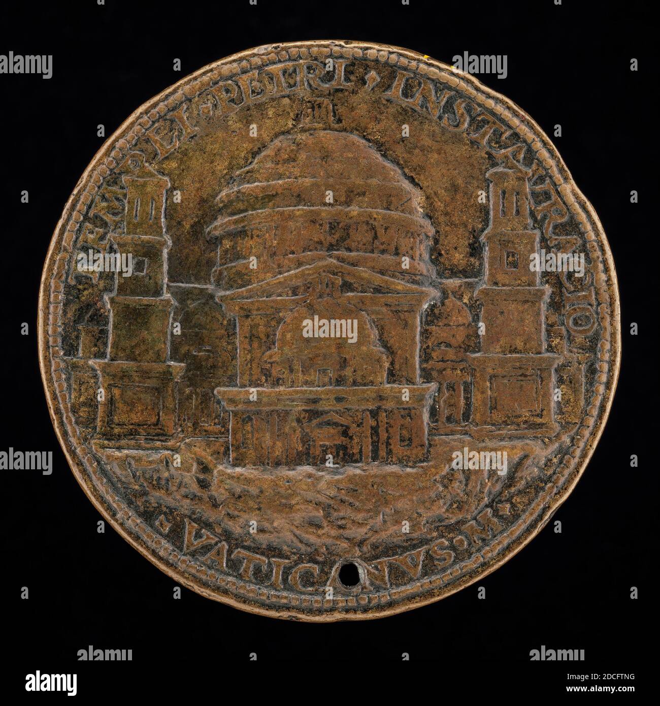 Caradosso Foppa, (Künstler), Milanese, c. 1452 - 1526/1527, Blick auf St. Peter's, c. 1506, Bronze, Gesamtdurchmesser: 5.68 cm (2 1/4 Zoll), Bruttogewicht: 60.99 g (0.134 lb.), Achse: 6:00 Stockfoto