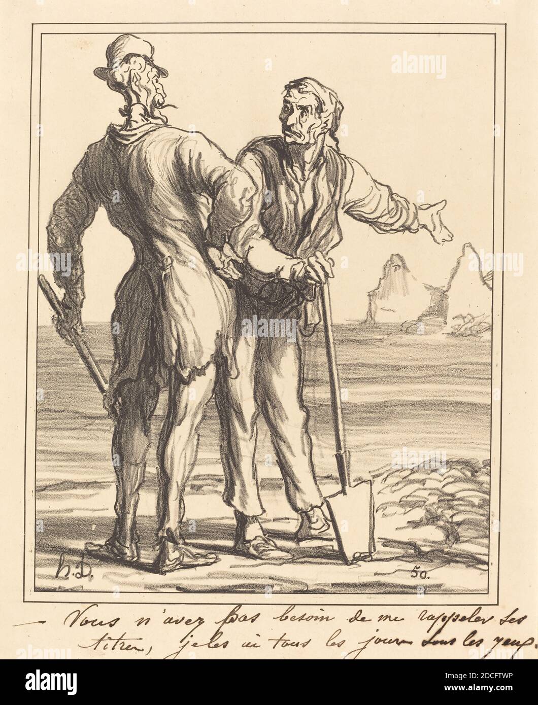 Honoré Daumier, (Künstler), französisch, 1808 - 1879, Vous n'avez pas besoin de me rappeler ses titers..., Actualités, (Serie), 1871, Lithographie Stockfoto