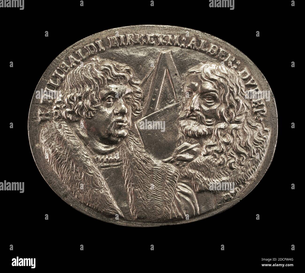 Georg Holdermann, (Künstler), deutsch, 1585 - 1629, Willibald Pirkheimer, 1470-1530, und Albrecht Dürer, 1471-1528, silber, insgesamt (oval): 4.33 × 5.36 cm (1 11/16 × 2 1/8 Zoll), Bruttogewicht: 17.49 gr (0.039 lb Stockfoto