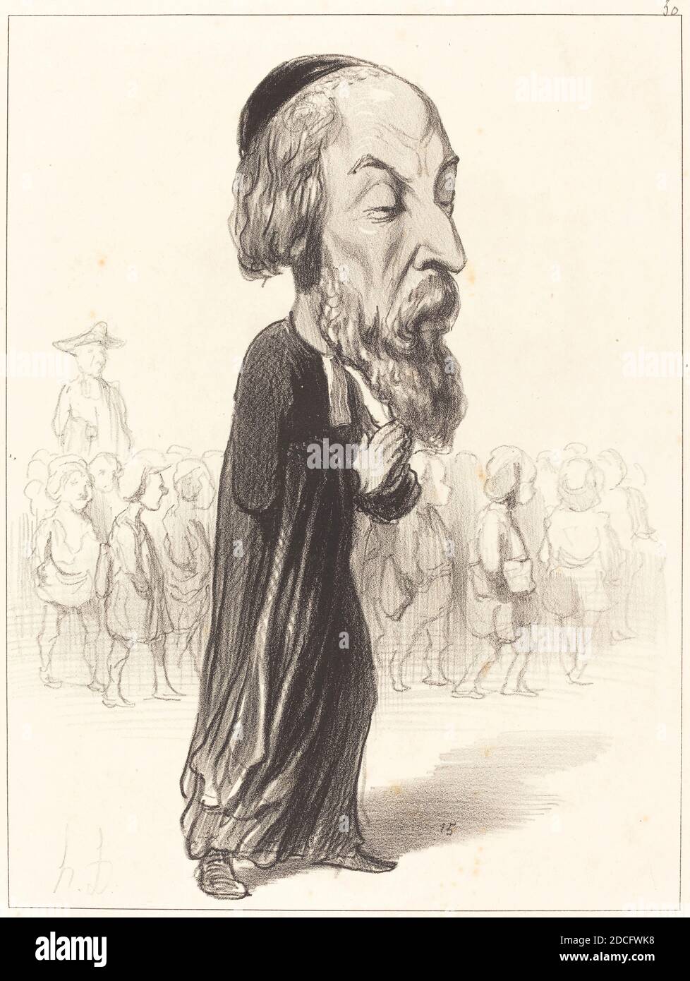 Honoré Daumier, (Künstler), französisch, 1808 - 1879, A. Fréd. Pierre comte de Falloux, Les Représentans représentés: pl. 50, (Serie), 1849, Lithographie Stockfoto