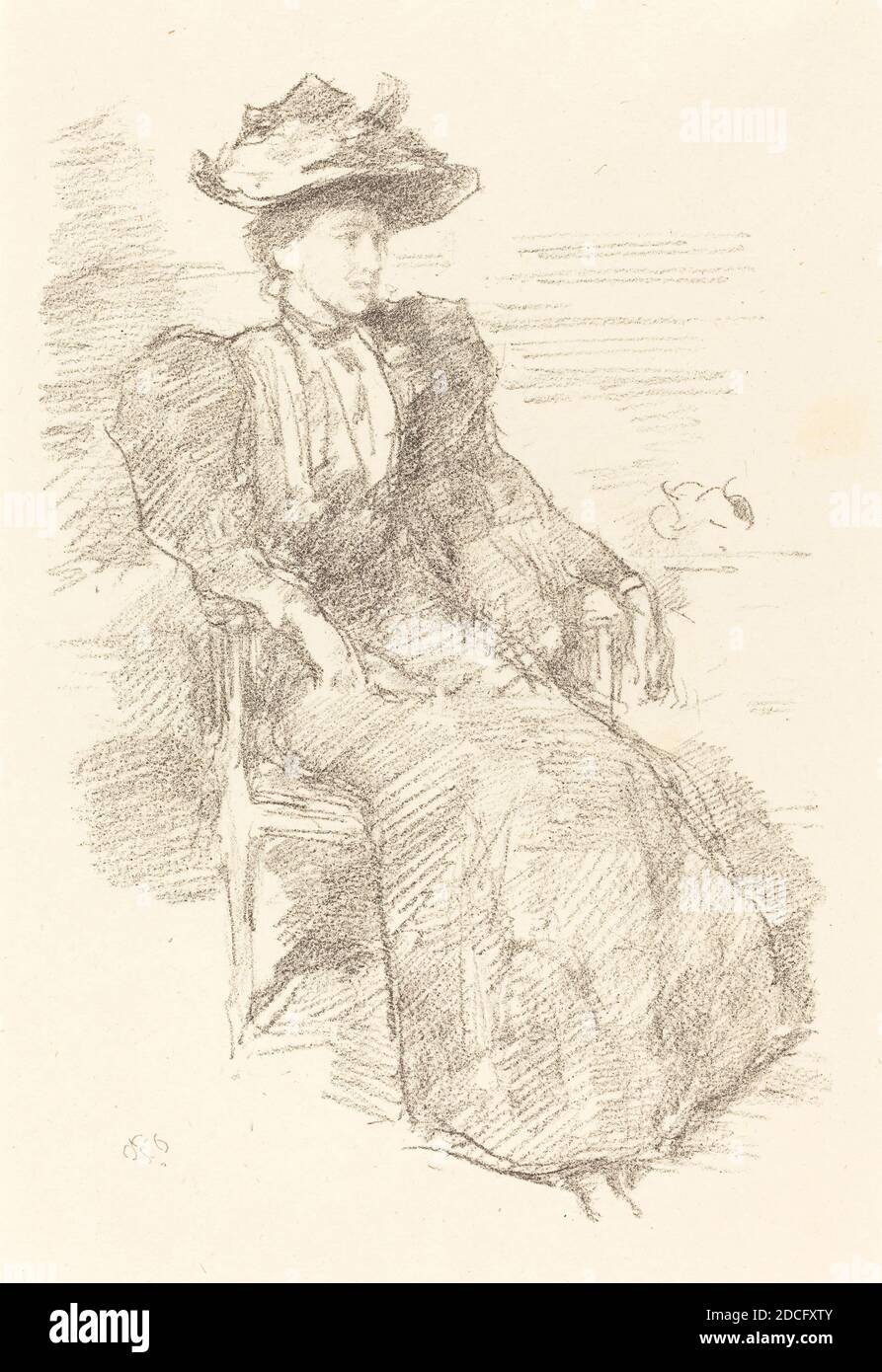 James McNeill Whistler, (Künstler), Amerikaner, 1834 - 1903, A Portrait: Mildred Howells, 1894/1896, Lithographie in schwarz auf gedeckten Papier, Bild: 22.6 × 15.6 cm (8 7/8 × 6 1/8 Zoll), Blatt: 32.3 × 20.7 cm (12 11/16 × 8 1/8 Zoll Stockfoto