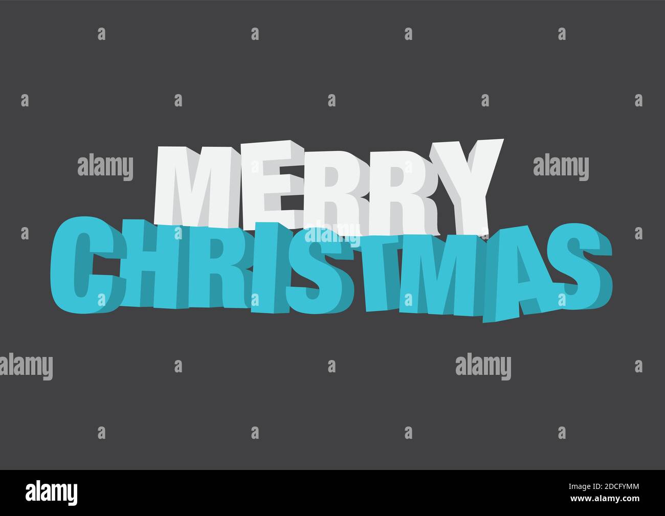 Vektor isolierte Illustration einer Typografie 3D Phase Frohe Weihnachten mit stilvollen Farben vor einem dunklen Hintergrund. Stock Vektor