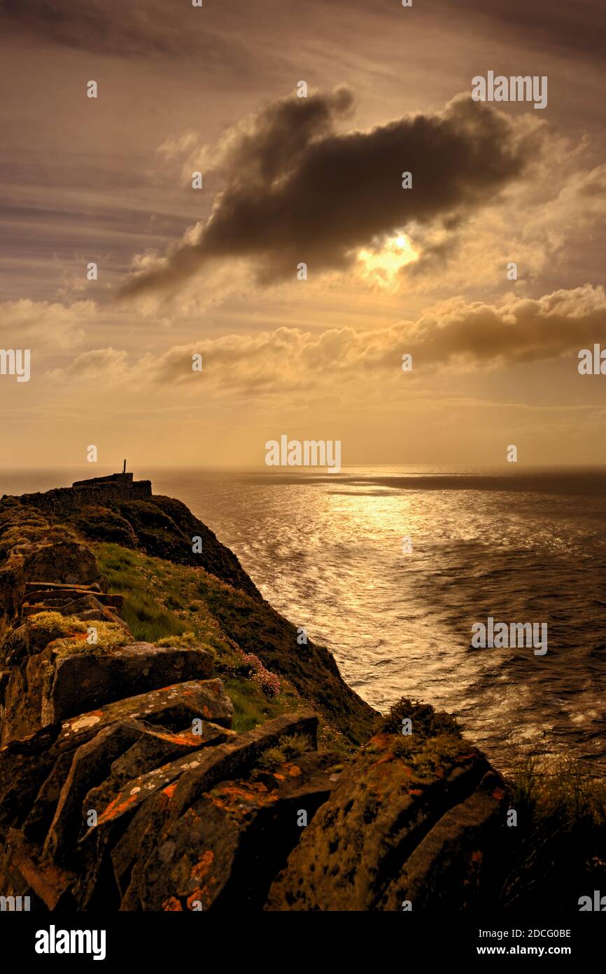 Sumburgh Head, wunderschöne Landschaft ganz im Süden der Shetland Inseln, Schottland, Vereinigtes Königreich. Stockfoto