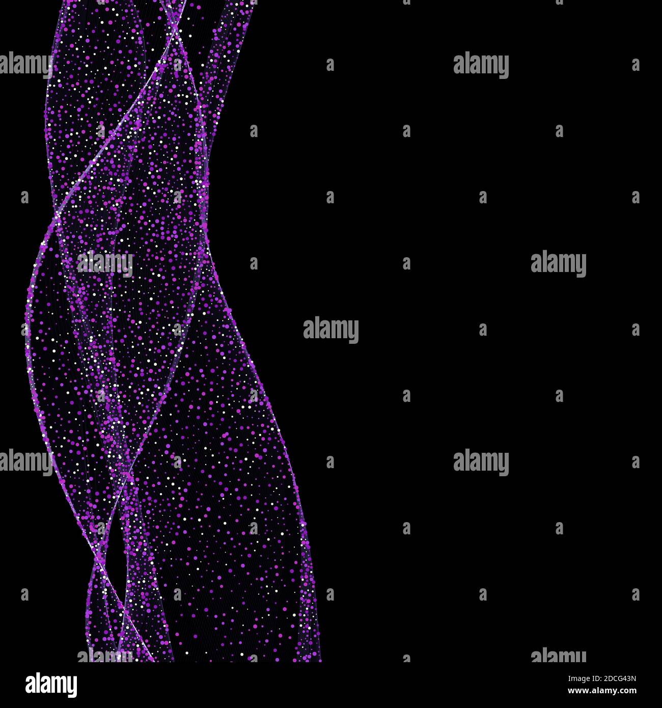 Lila funkelt fließende Welle mit dunklem Hintergrund Stockfoto