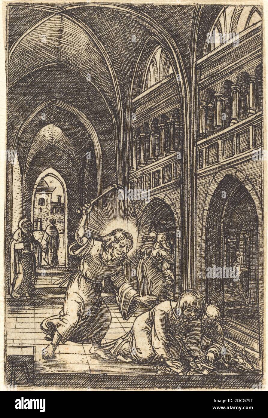 Albrecht Altdorfer, (Künstler), deutsch, 1480 oder früher - 1538, Christus vertreib die Geldwechsler, c. 1519, Gravur Stockfoto