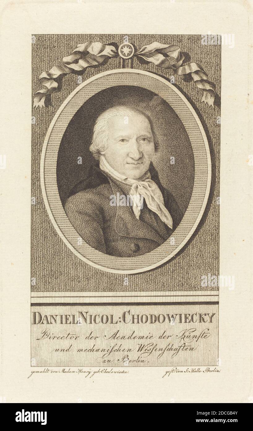 J.S.L. Halle, (Künstler), deutsch, aktive zweite Hälfte 18. Jahrhundert, Daniel Chodowiecki, 1801, Radierung Stockfoto