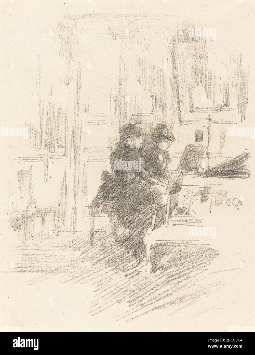 James McNeill Whistler, (Künstler), Amerikaner, 1834 - 1903, The Duet, Nr. 2, 1894, Lithographie in Schwarz auf gewebtem Papier, Bild: 21.9 × 17.8 cm (8 5/8 × 7 Zoll), Blatt: 28.9 × 22.5 cm (11 3/8 × 8 7/8 Zoll Stockfoto