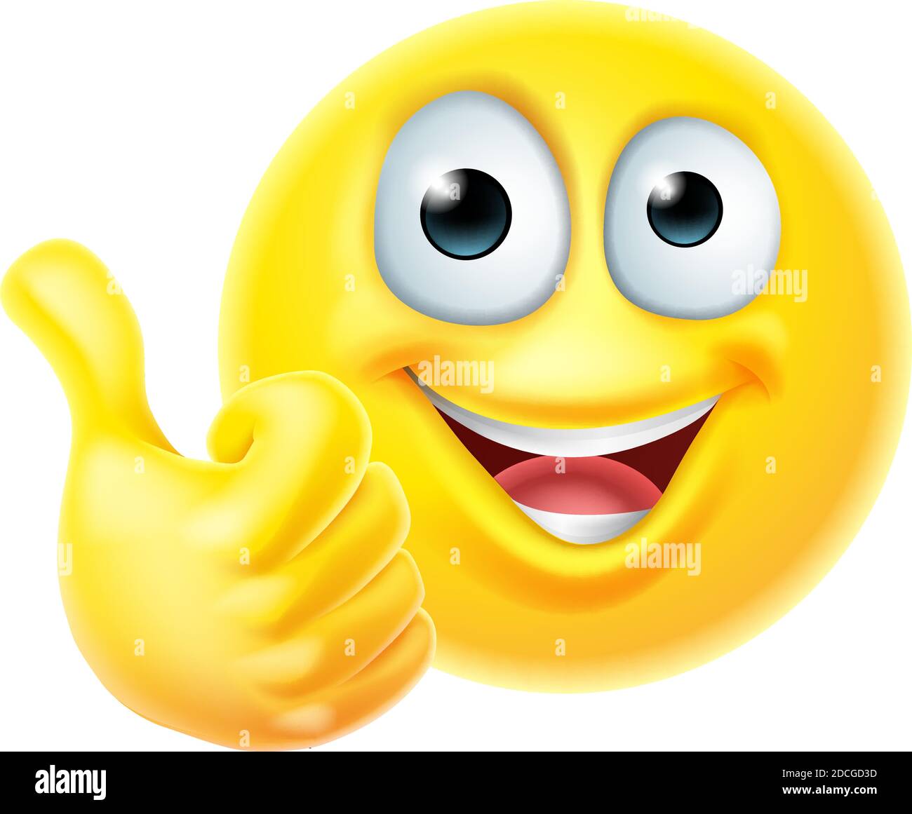 Daumen Hoch Emoticon Emoji Gesicht Cartoon-Symbol Stock Vektor