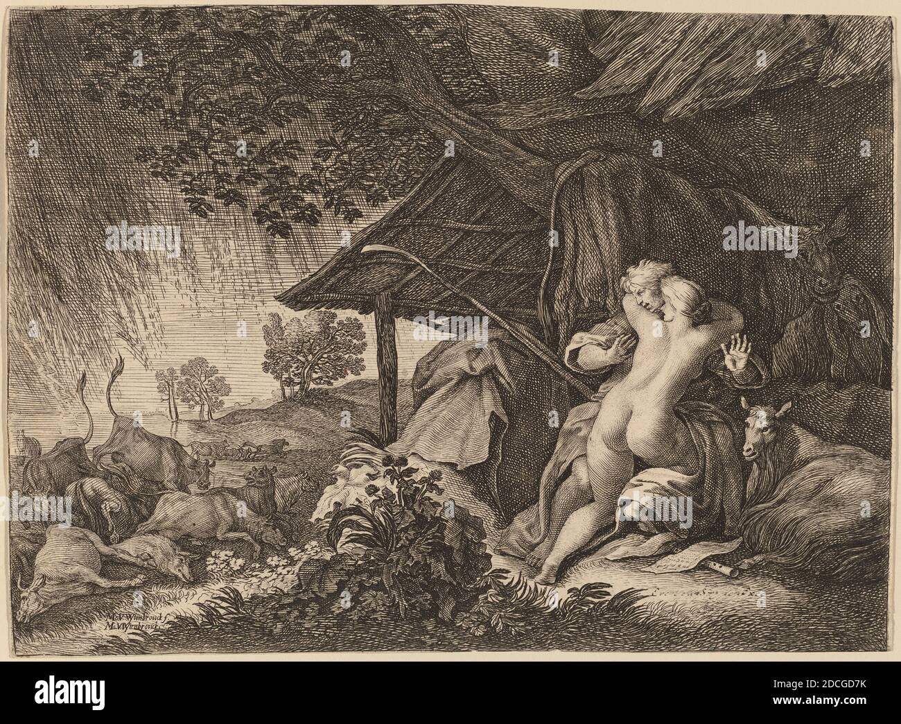 Moyses van Uyttenbroeck, (Künstler), Niederländisch, c. 1590 - 1648, EIN Sturm, Radierung Stockfoto