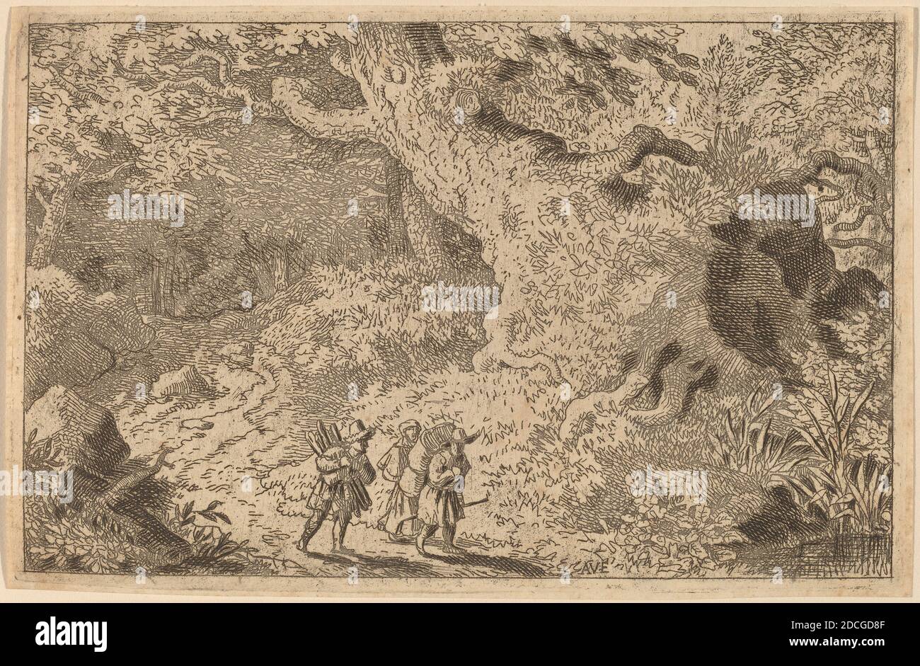 Allart van Everdingen, (Künstler), Niederländisch, 1621 - 1675, A Thick Forest, wahrscheinlich c. 1645/1656, Radierung mit Gravur Stockfoto