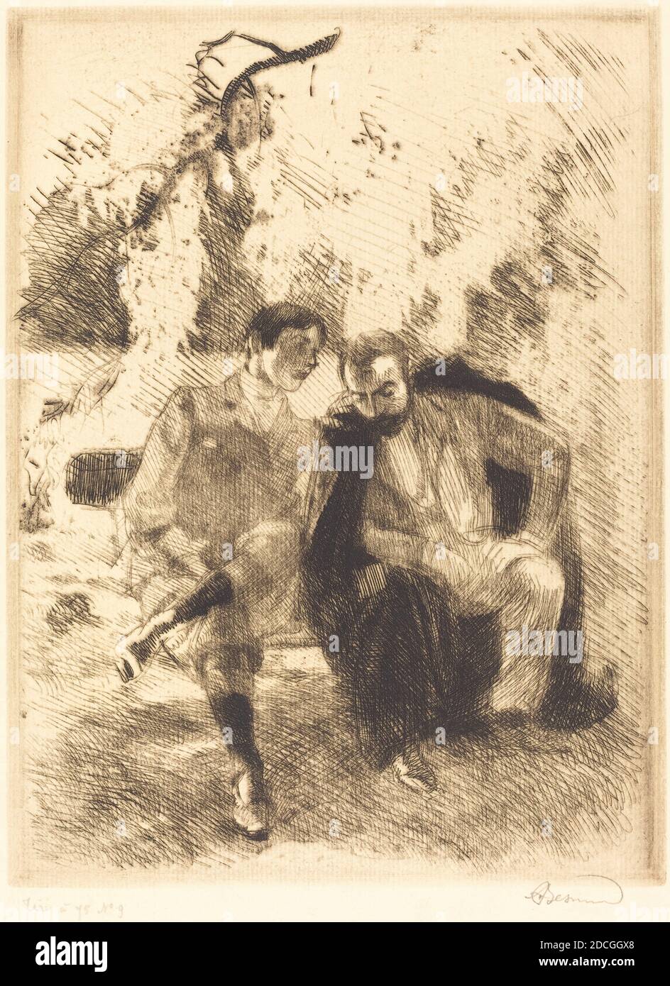 Albert Besnard, (Künstler), französisch, 1849 - 1934, Vertrauenspersonen, 1900, Radierung Stockfoto