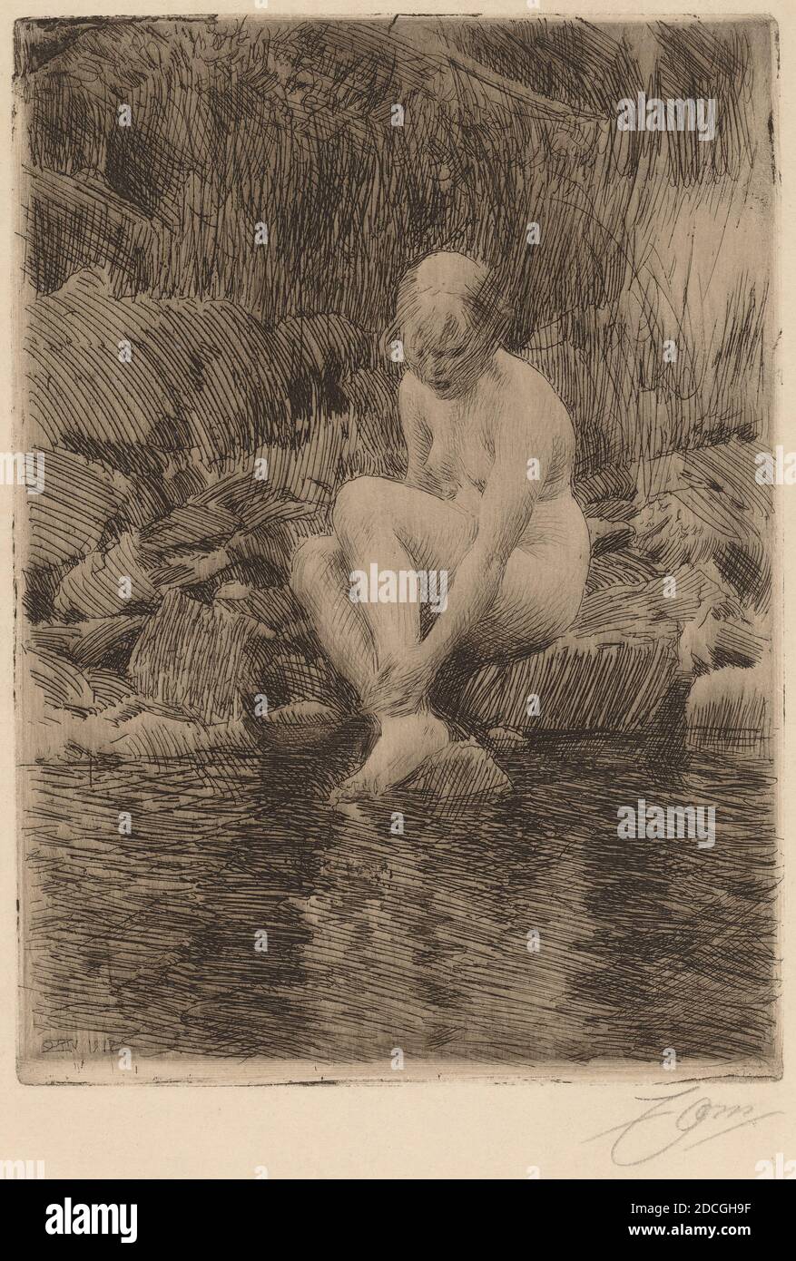 Anders Zorn, (Künstler), Schwedisch, 1860 - 1920, Dagmar, 1912, Radierung Stockfoto