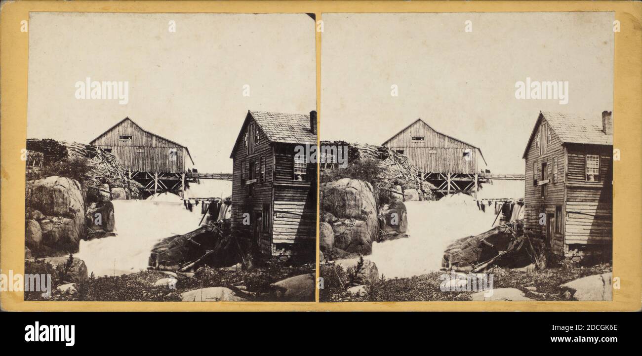 Upper Falls, Ticonderoga, N.Y., La Barre, I. D., New York (Bundesstaat), Ticonderoga (N.Y Stockfoto